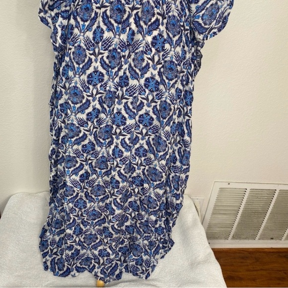 Anthropologie Women's Rujuta Sheth Blue Floral Kimono Kaftan Maxi Dress M/L Boho - Picture 7 of 15
